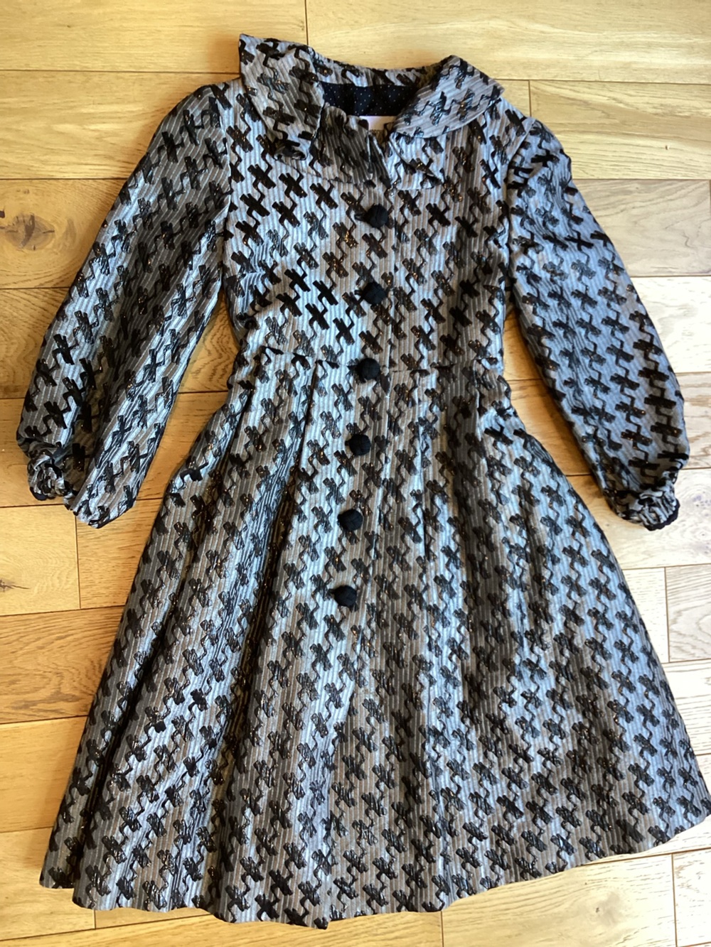 Moschino black and silver dress coat